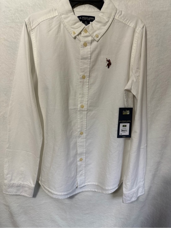 U.S. Polo Assn. Other - U.S. Polo Assn. White Long-Sleeve Button-Down Shirt with Red Logo